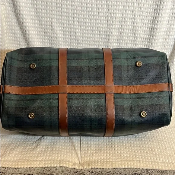 RALPH LAUREN Black Watch Plaid Boston Weekend Travel Duffle Doctors Bag 48CM - Picture 7 of 11